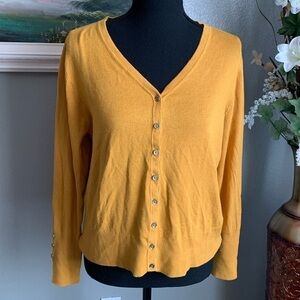 Primark Women’s Yellow Mustard Button Down Cardigan Size Large